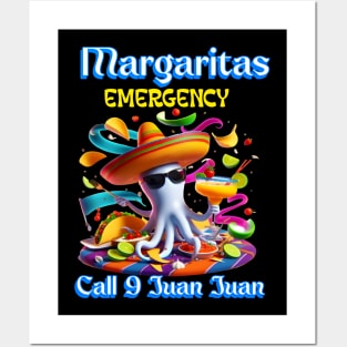 Margarita Emergency Sombrero-Wearing Octopus Posters and Art